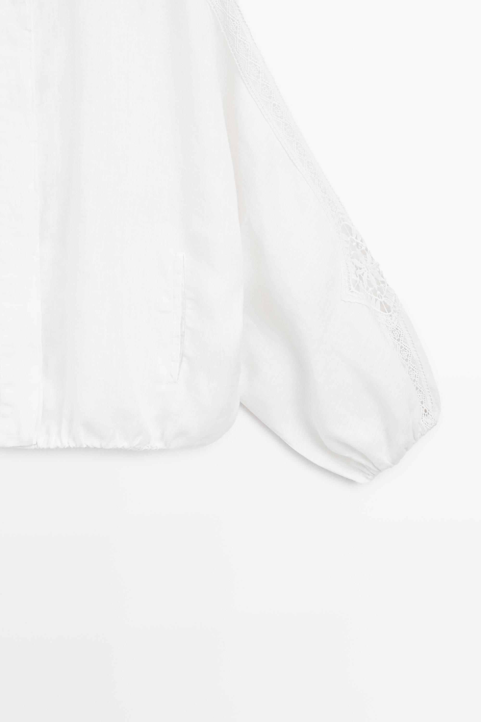 100% linen bomber jacket with embroidered detail