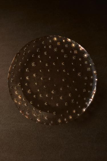 CHRISTMAS STAR GLASS CHARGER PLATE - Golden by Zara
