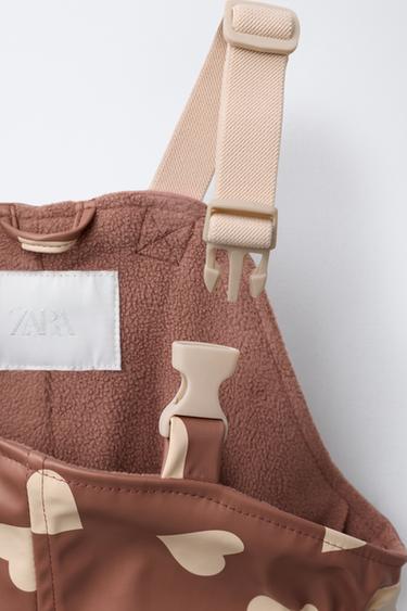 WATER RESISTANT PRINTED RUBBERISED DUNGAREES - Pink by Zara - Image 2