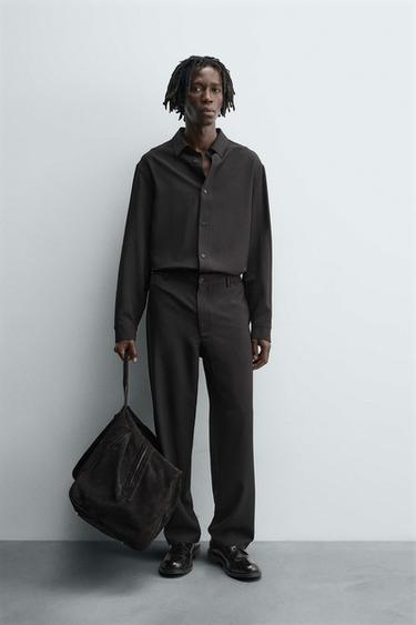 RELAXED FIT FLOWING SET - OLIVE GREEN by Zara