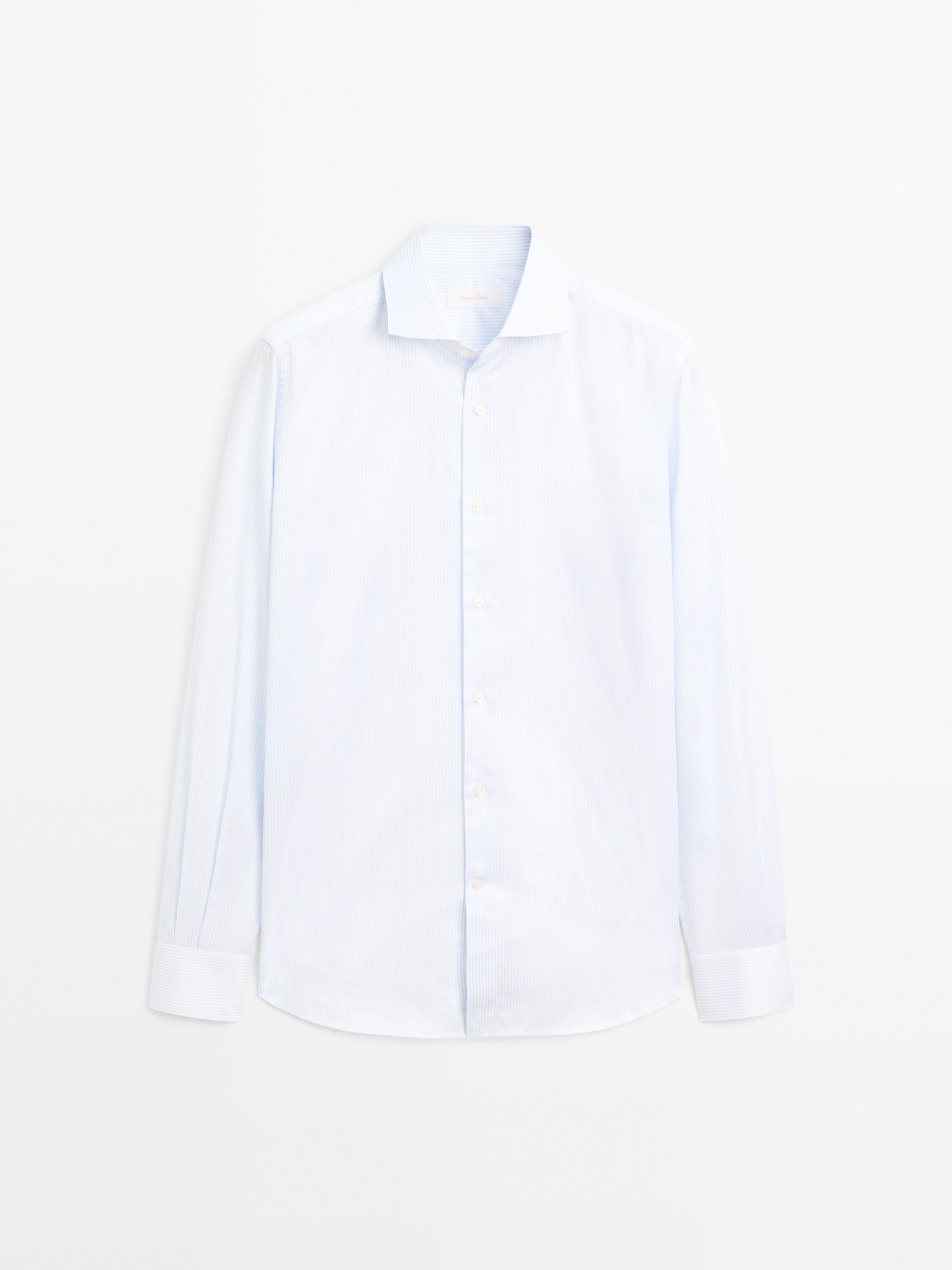 Chemise slim à rayures 100 % coton