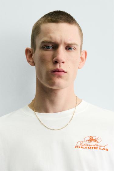 CONTRAST PRINT SLOGAN T-SHIRT - White by Zara - Image 4