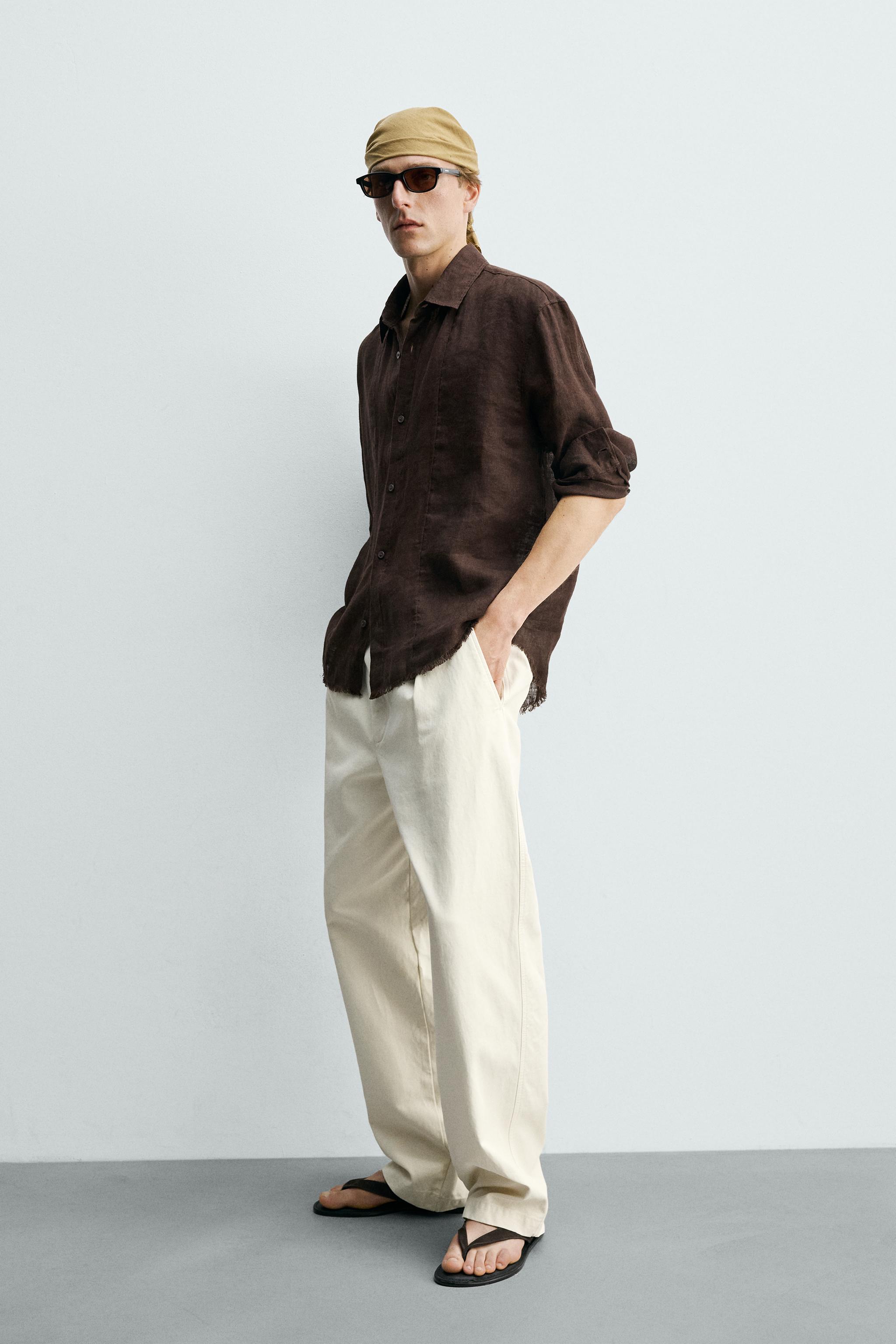 100% LINEN SEMI-SHEER SHIRT