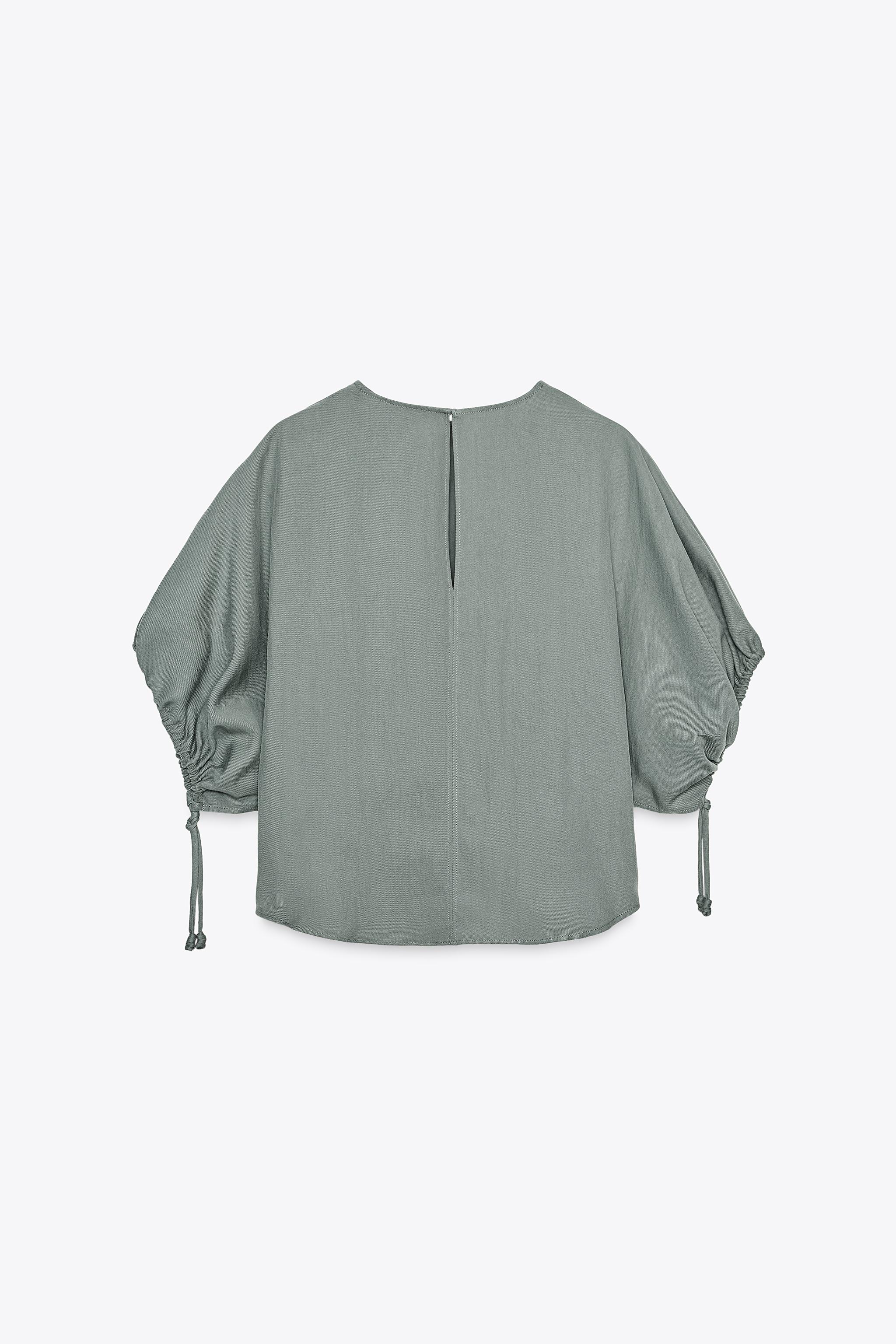 ZW COLLECTION PUFF SLEEVE BLOUSE - Sand | ZARA United States