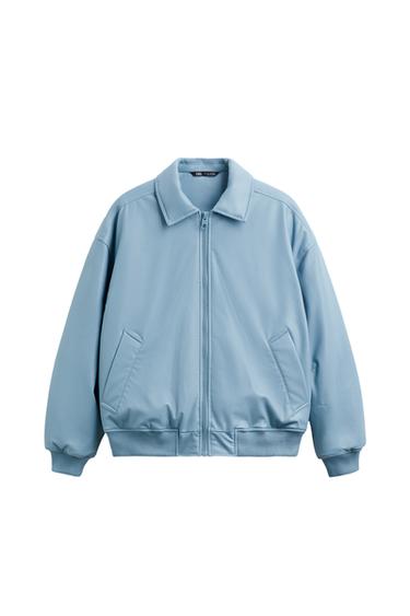 FAUX LEATHER BOMBER JACKET