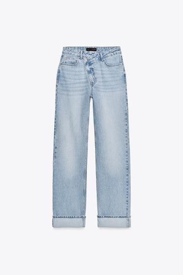 JEANS Z.09 CROSSOVER HIGH-WAIST FULL LENGTH - Light blue by Zara