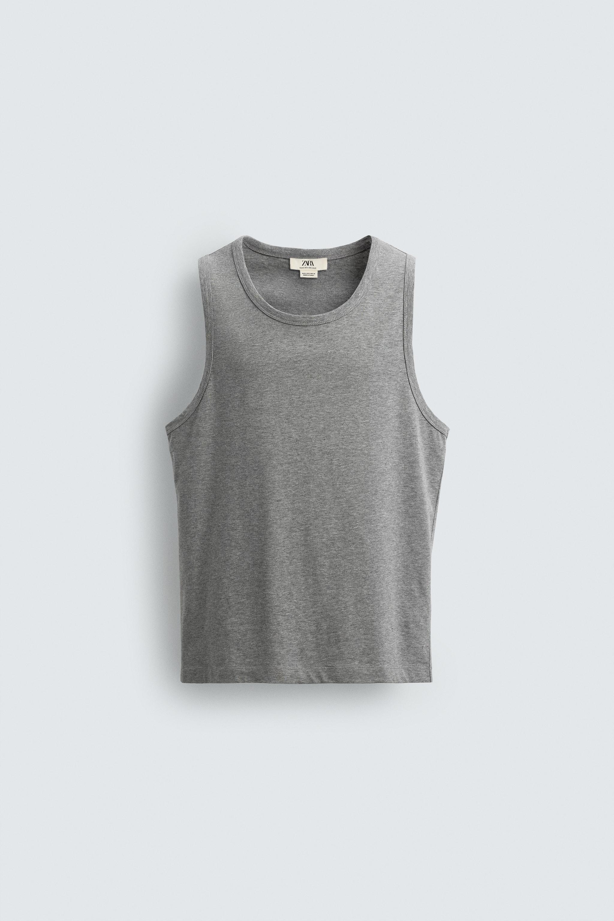 LIMITED EDITION TANK TOP WITH BINDING - Gray marl | ZARA United States
