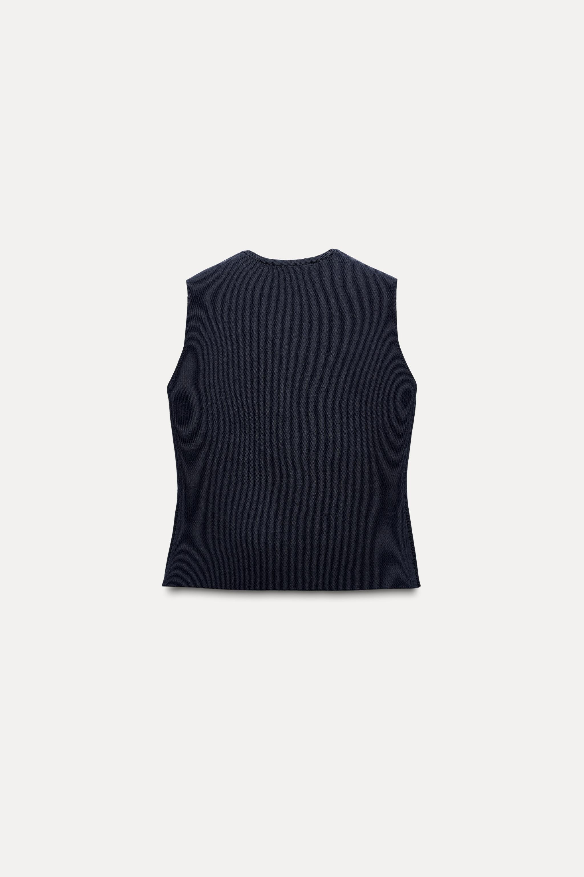 BASIC KNIT GOLD BUTTON TOP - Ecru | ZARA United States