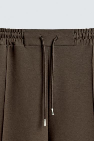 PANTALON INTERLOCK ÉTIQUETTE - Chocolat de Zara - Image 9