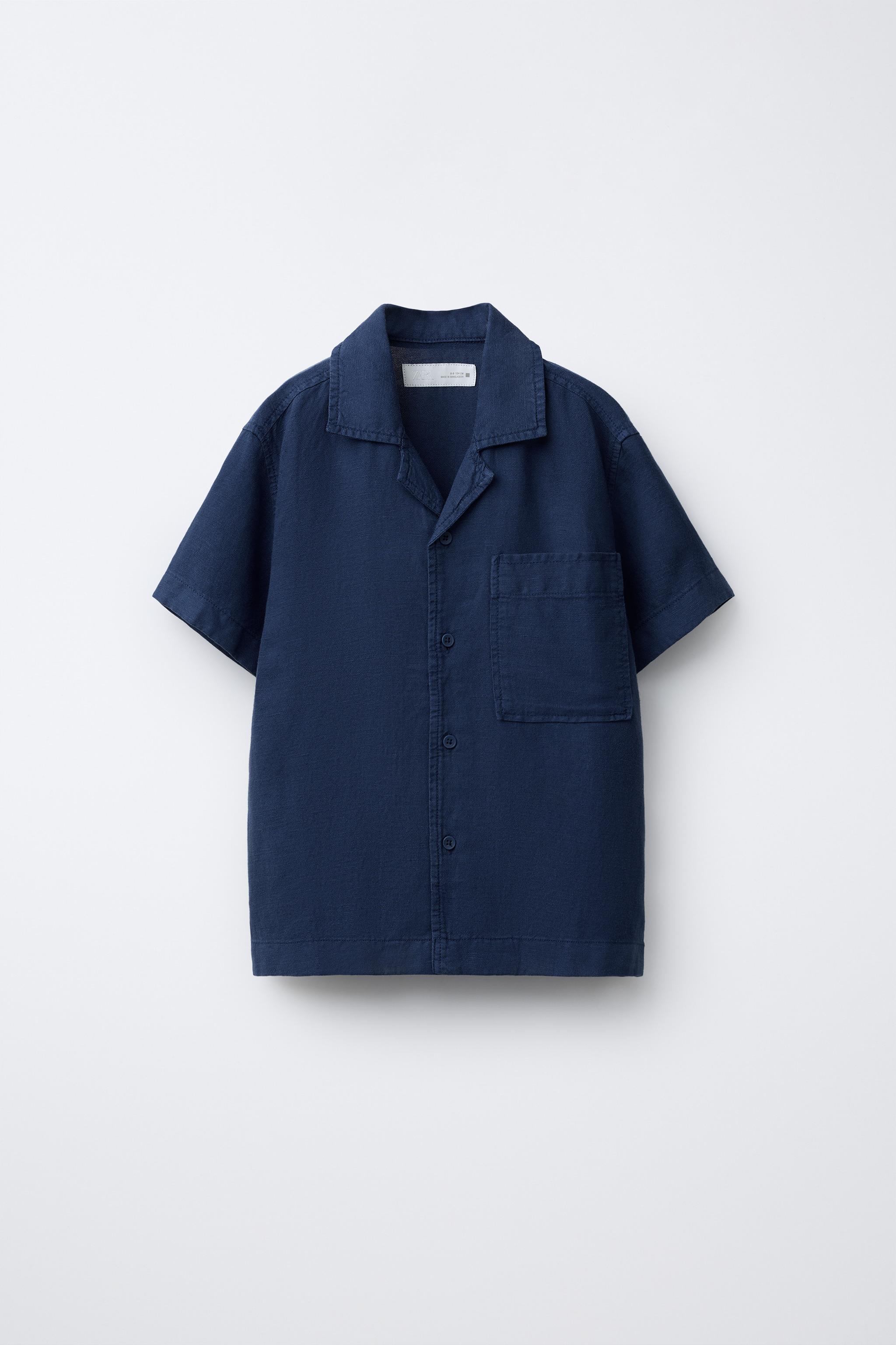 新品 ZARA M ヨーロッパ産 リネン ポケット シャツ KH リネンポケットシャツ - グレー | ZARA Japan / 日本