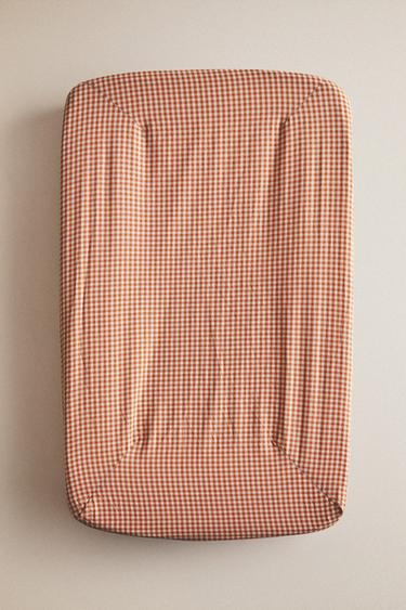 HOUSSE MATELAS À LANGER BÉTON COTON VICHY - Orange foncé de Zara