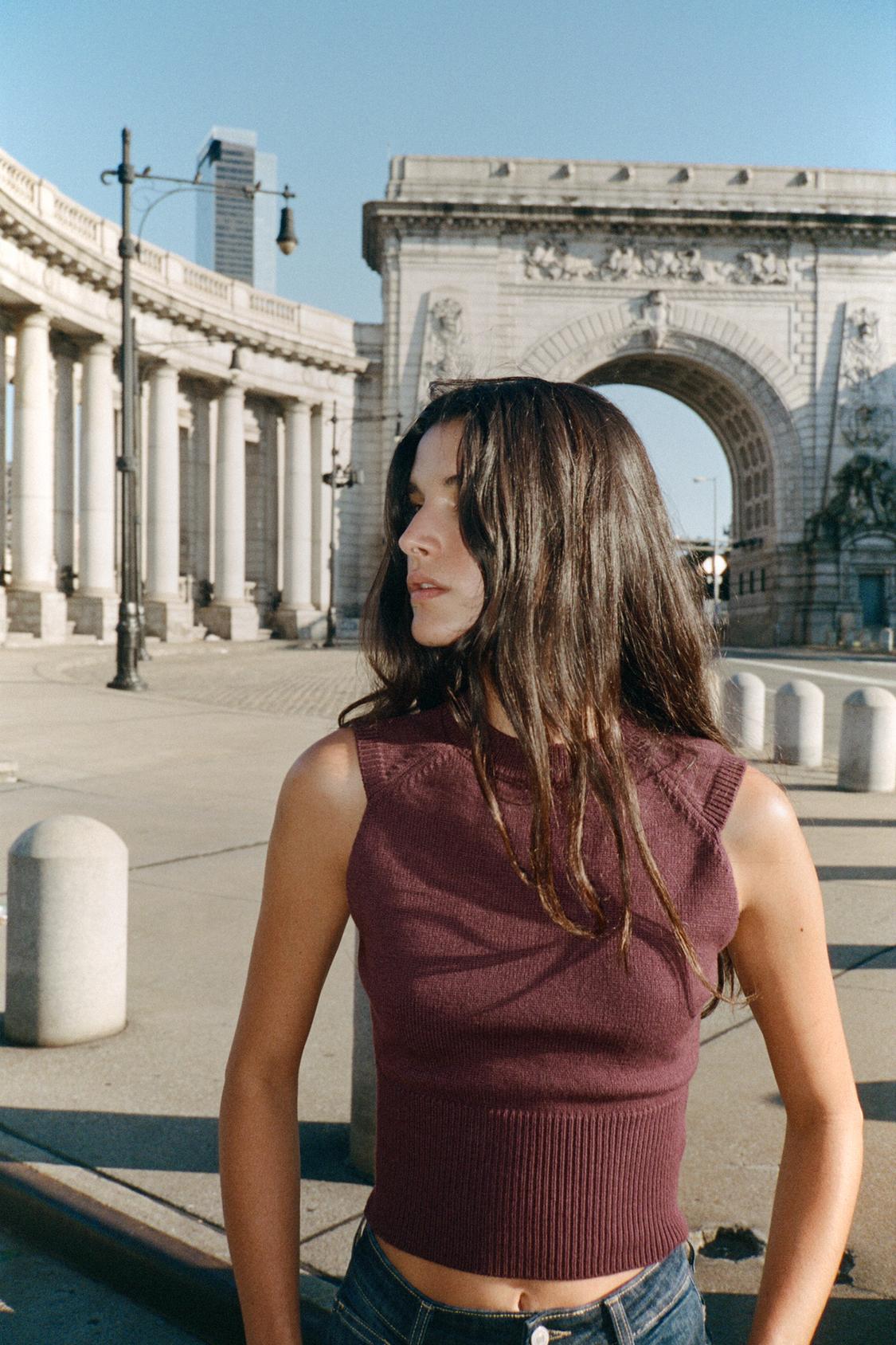 V-Neck Hardware One-Piece Swimsuit