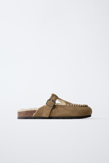 EMBROIDERED BUCKLE CLOGS - Beige by Zara - Image 0