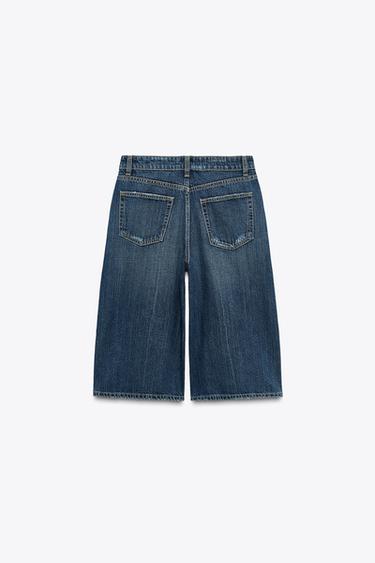 SHORT EN JEAN JORTS TRF TAILLE NORMALE - Bleu marine de Zara - Image 2