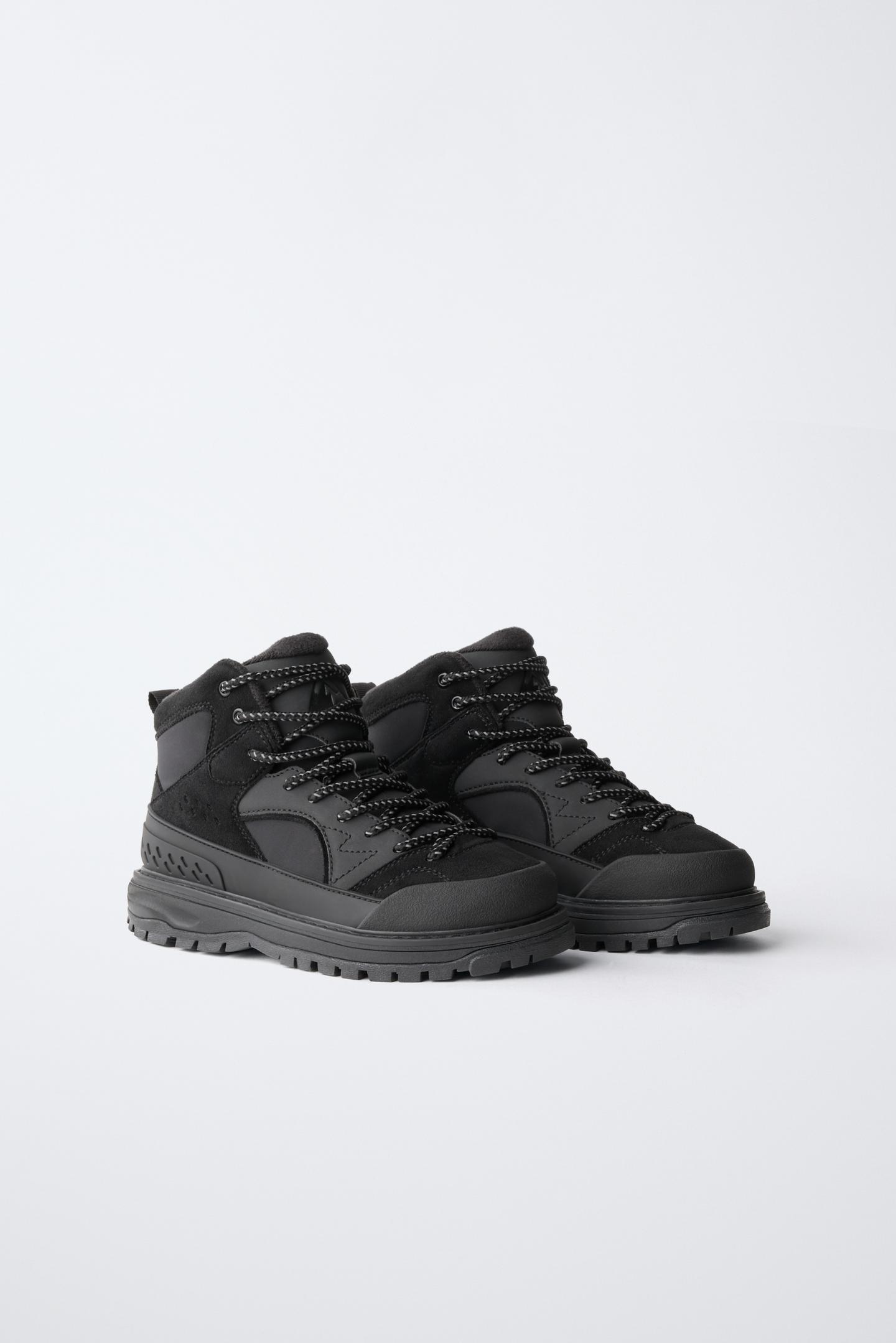 Детские ботинки Zara Technical Water Repellent Sporty Ankle, цвет: Чёрный — фото 2