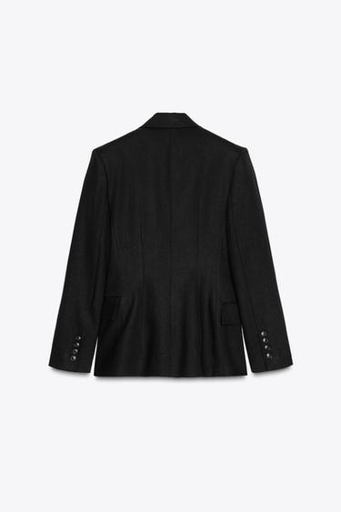 DOUBLE-BREASTED LINEN BLEND BLAZER ZW COLLECTION - Black by Zara - Image 5