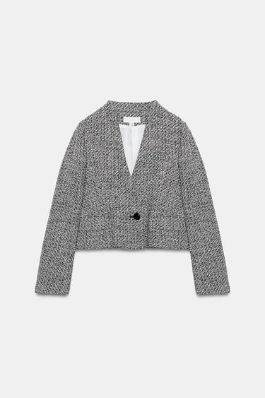BLAZER ESTRUCTURA - Blanco / Negro de Zara - Imagen 0