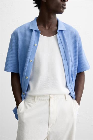TEXTURED CARDIGAN - Blue by Zara - Image 4
