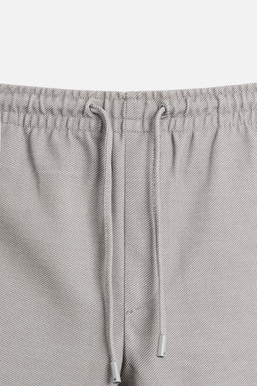 EASY CARE JOGGER WAIST TROUSERS - Grey / Beige by Zara - Image 7