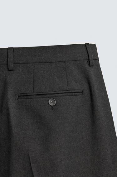 PANTALON REGULAR FIT COSTUME 100% LAINE - Gris anthracite de Zara - Image 7