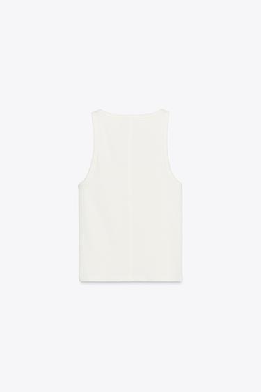RIBBED JEWEL TOP - White by Zara - Image 5