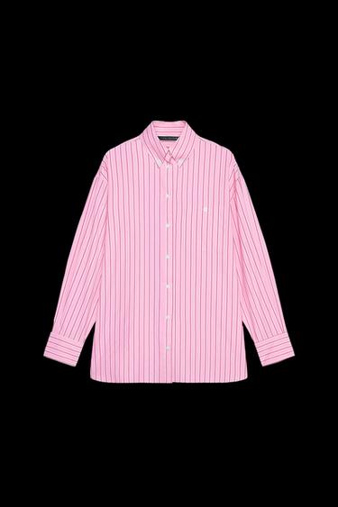 CAMISA OVERSIZE RAYAS - Rosa de Zara - Imagen 0
