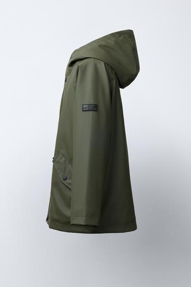 WATER-REPELLENT RUBBERISED PARKA - Khaki by Zara - Image 2