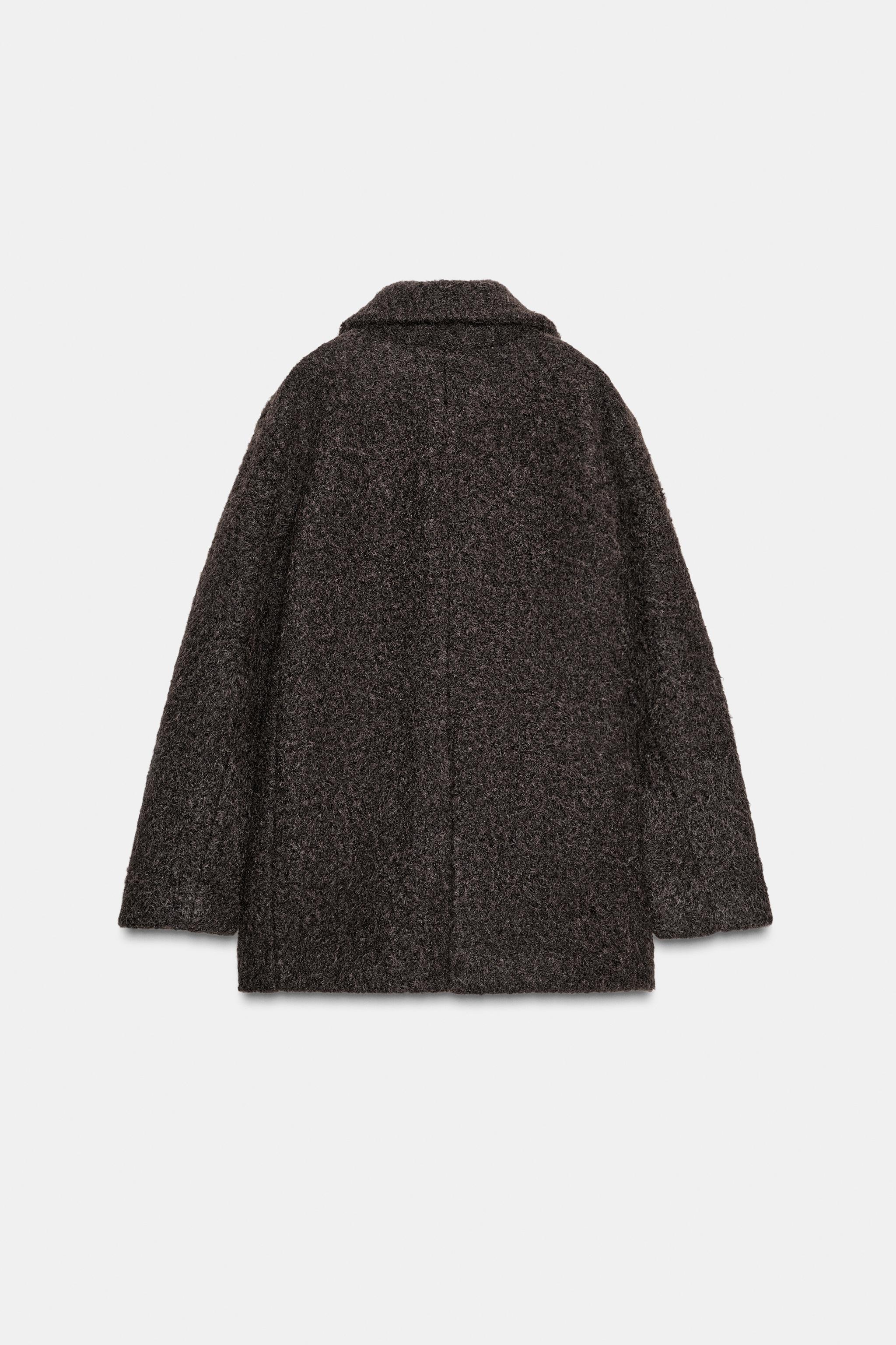 BOUCLÉ DOUBLE-BREASTED MID-LENGTH COAT