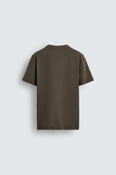 BASIC SLIM FIT T-SHIRT - Dark mink by Zara