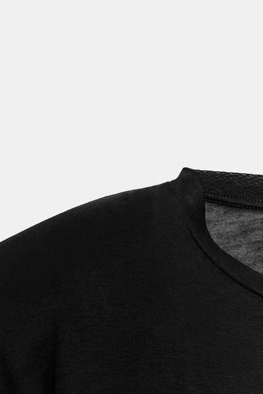 T-SHIRT FLUIDE À ÉPAULETTES - Noir de Zara - Image 4