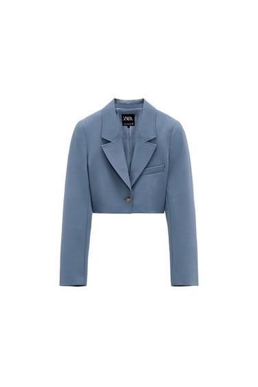 CROPPED BLAZER WITH TOPSTITCHING