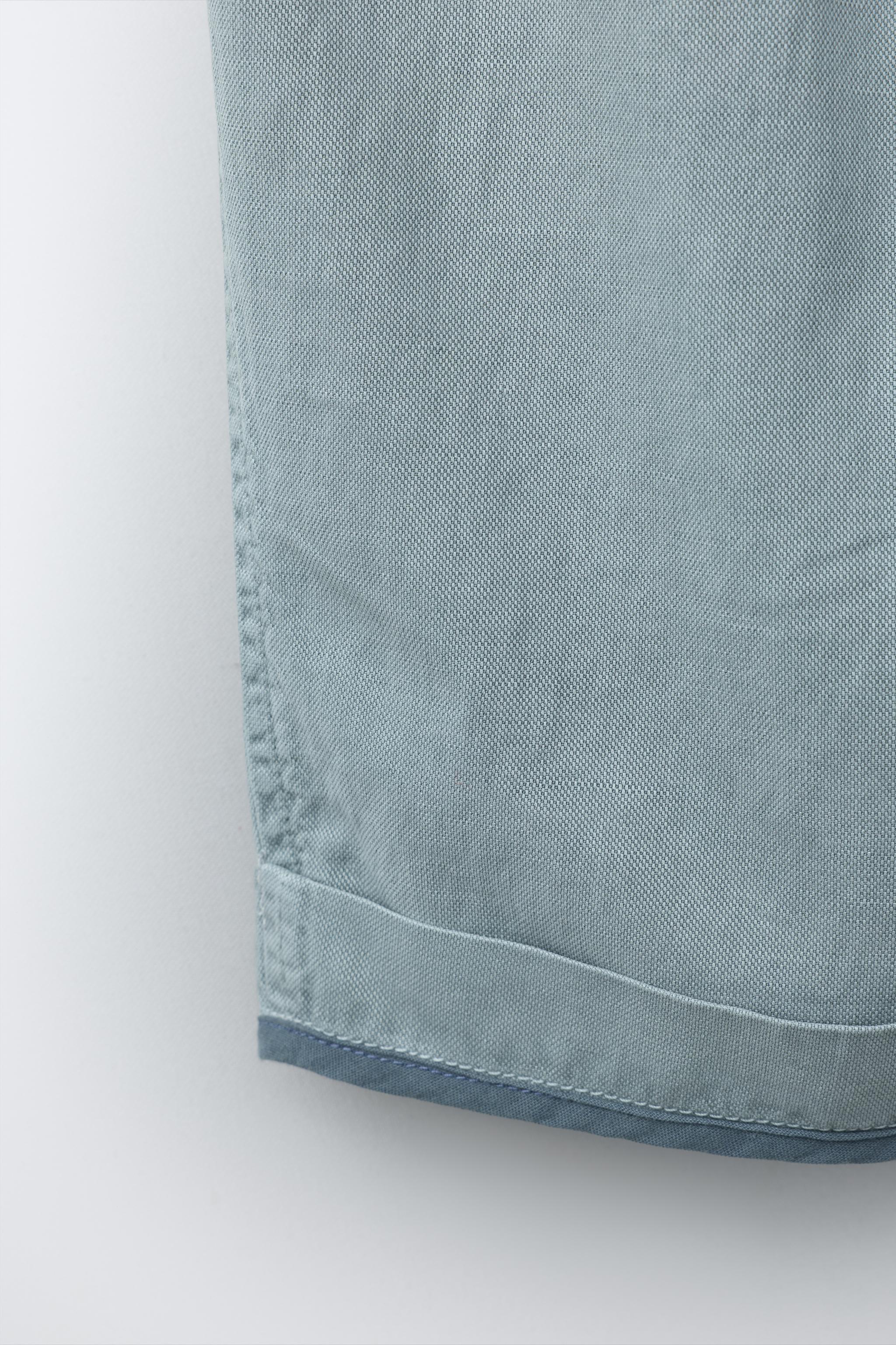 ZARA TIMELESS - LINEN PANTS WITH CONTRAST HEM