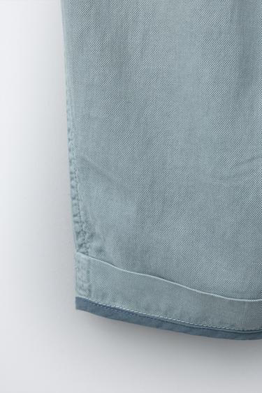 ZARA TIMELESS - PANTALON AVEC LIN BAS CONTRASTÉ - Bleu clair de Zara - Image 6
