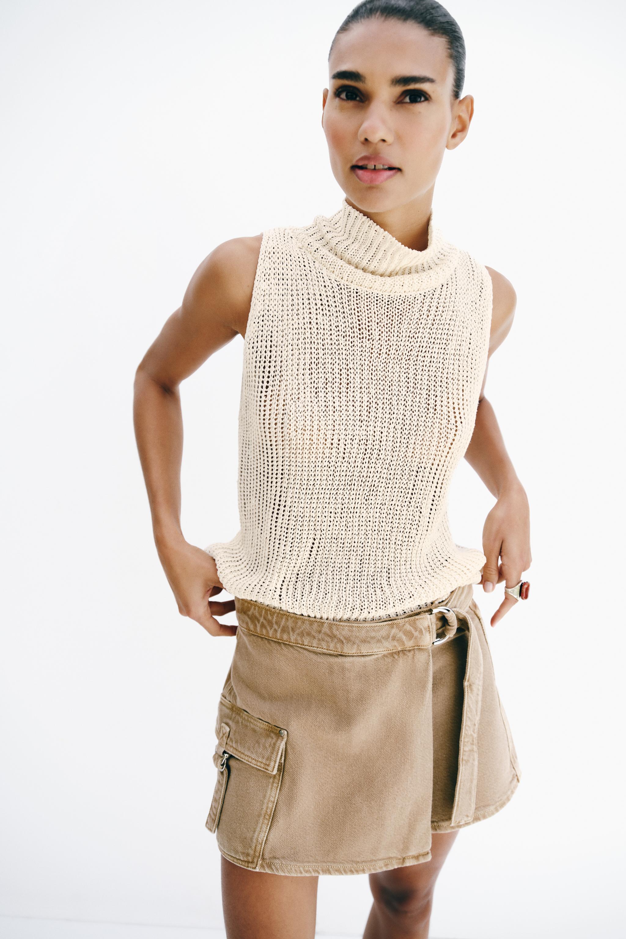 Женские юбки Zara WRAP CARGO SKORT — фото 3