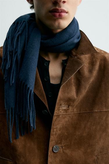 SUEDE LEATHER OVERSHIRT - Brown by Zara