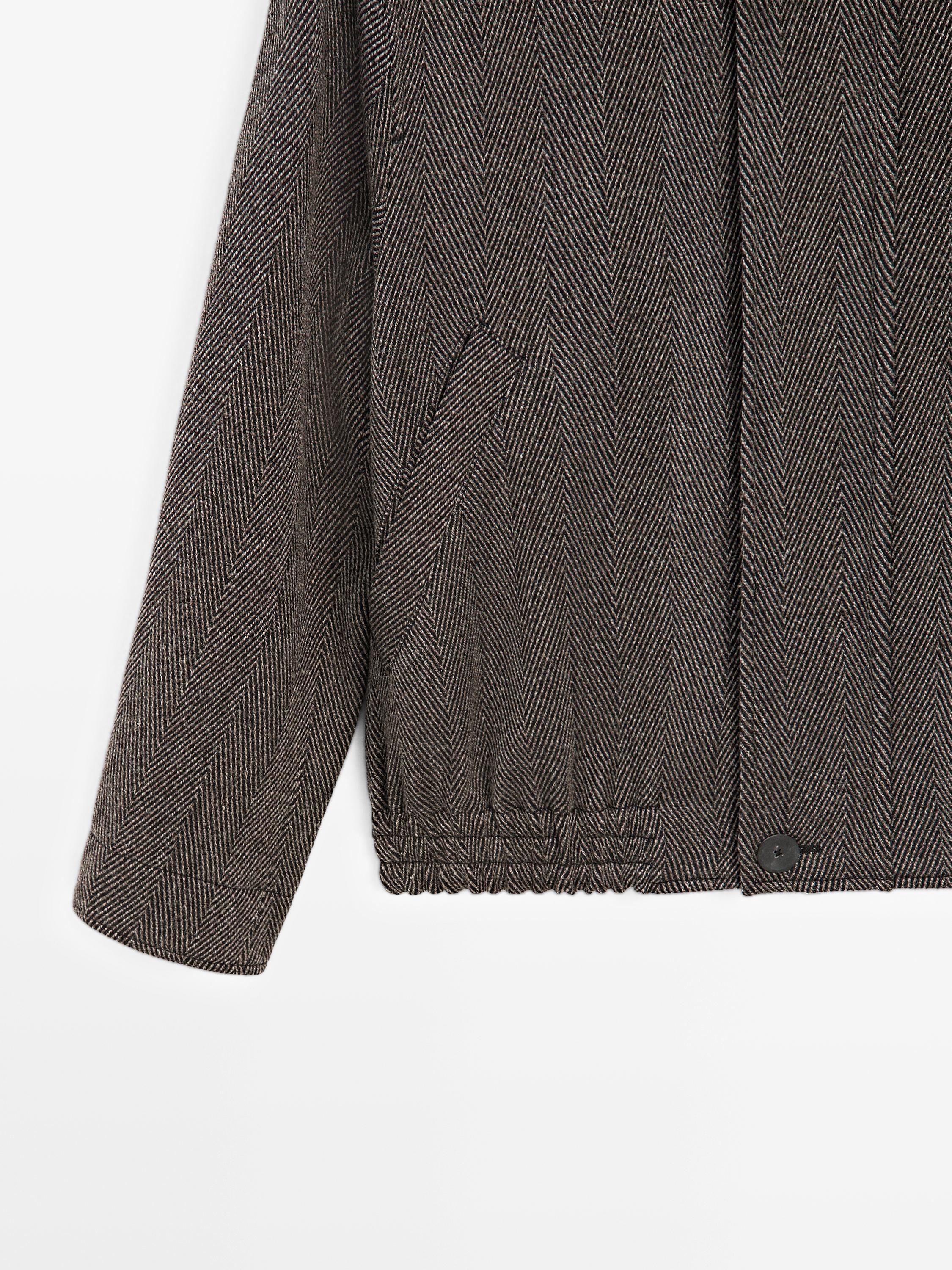 Wool blend herringbone bomber jacket - LIMITED