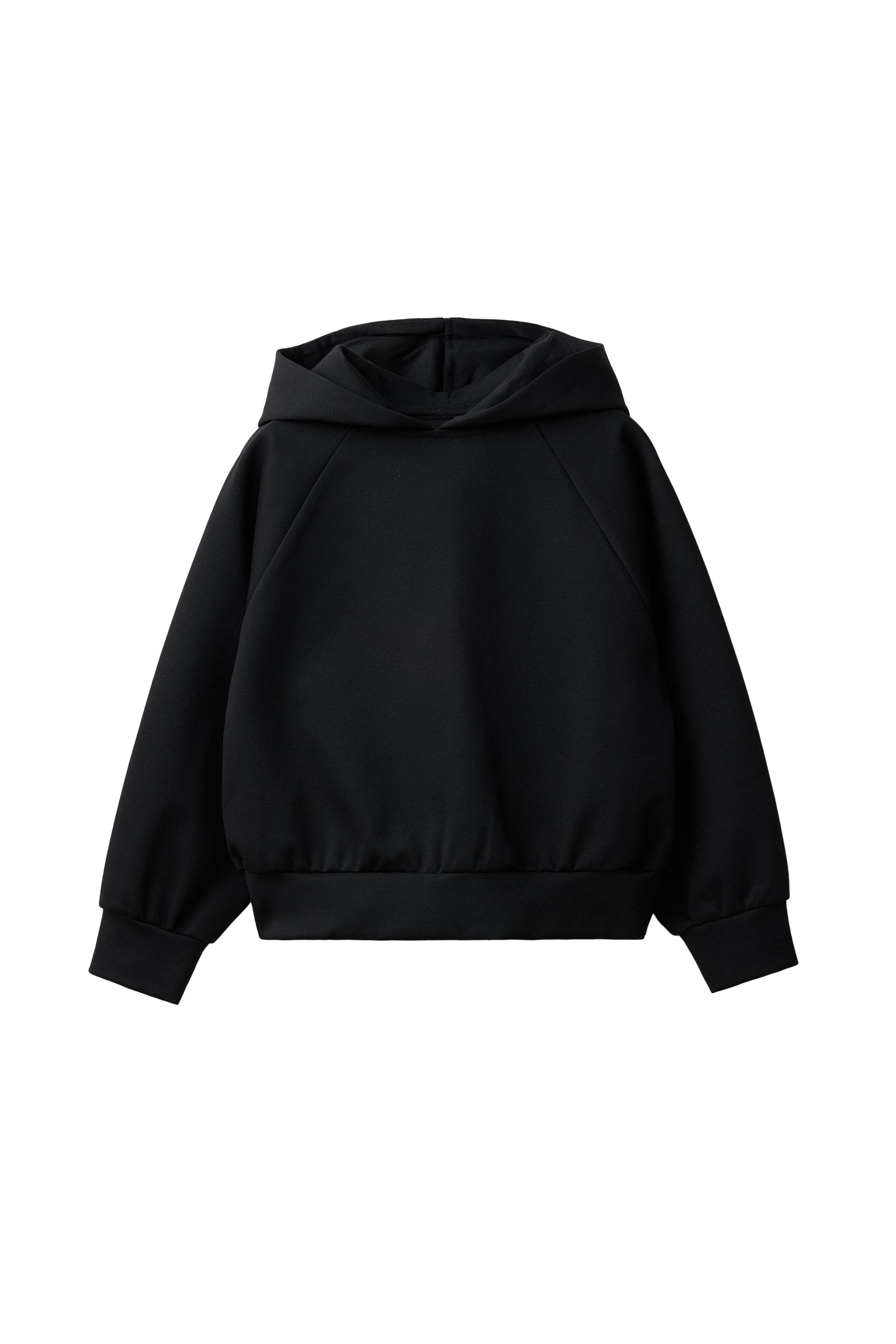 SOLID INTERLOCK HOODIE - Black | ZARA United States