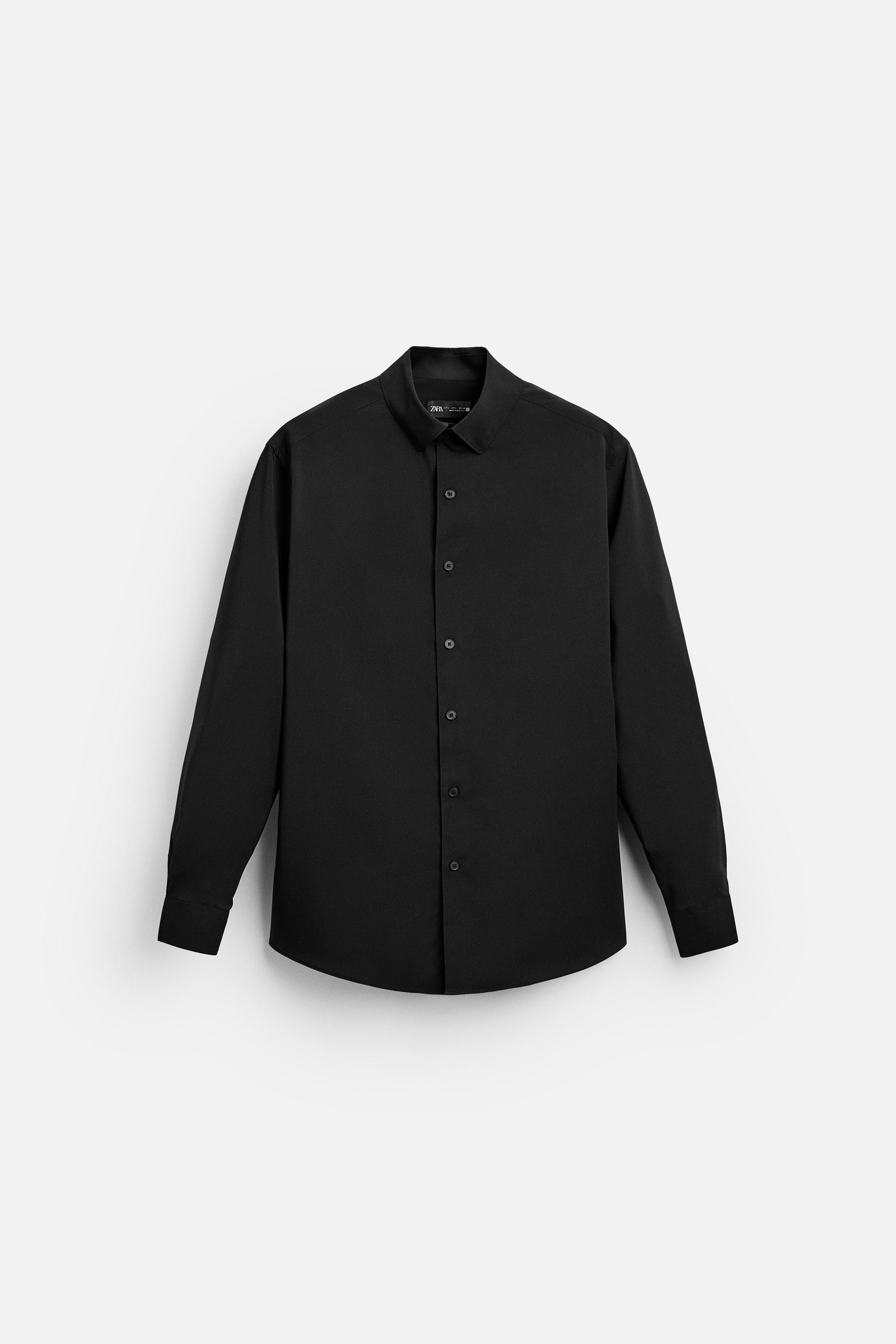 Camisa negra hombre zara online