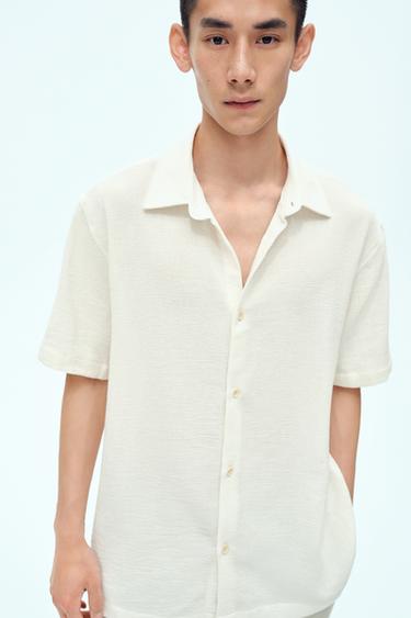 TEXTURED REGULAR FIT SHIRT - Ecru by Zara