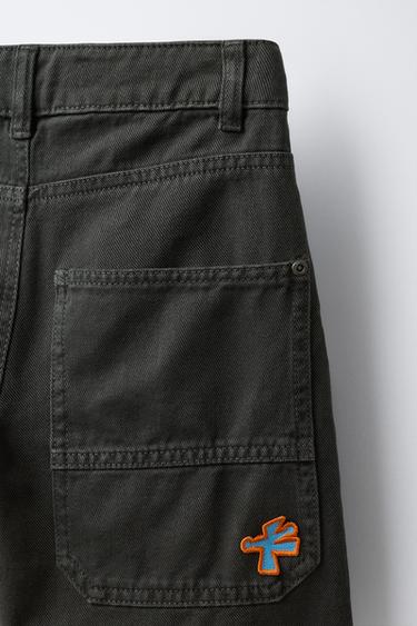 PATCH LOOSE FIT JEANS - Dark anthracite de Zara - Image 3