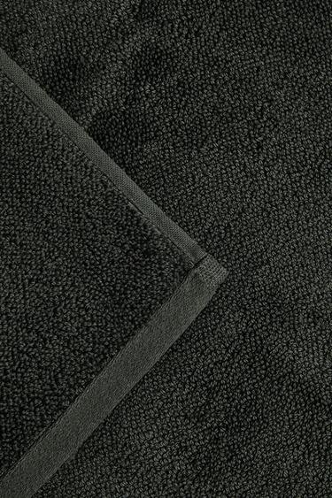 RICE STITCH COTTON BATH MAT - Dark green by Zara - Image 3