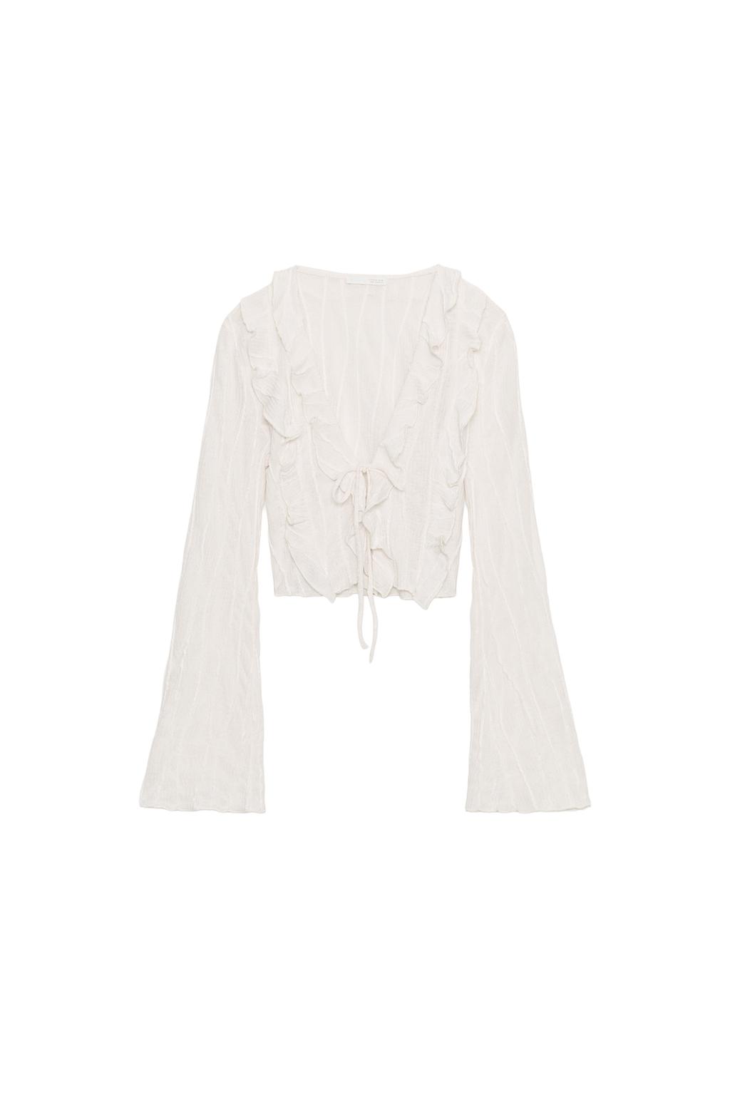 RUFFLED TIE TOP - image 3