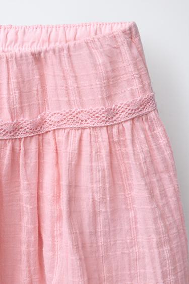 JUPE-SHORT DENTELLE - Rose de Zara - Image 2