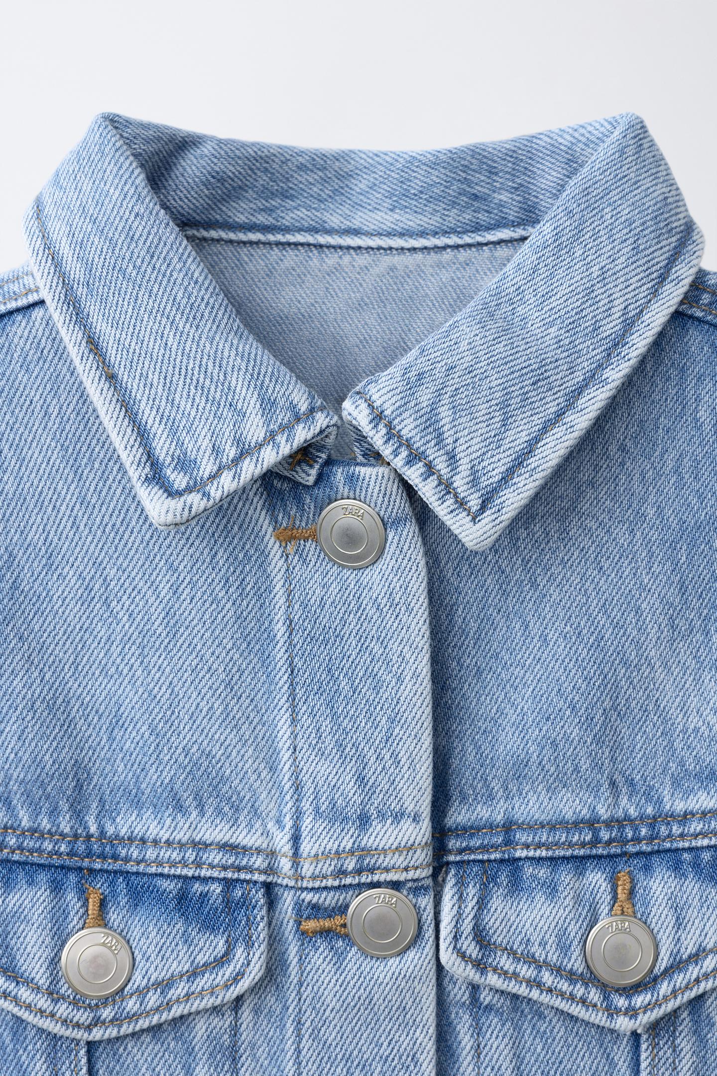 Детское платье Zara Button-Front Denim, цвет: Синий — фото 3