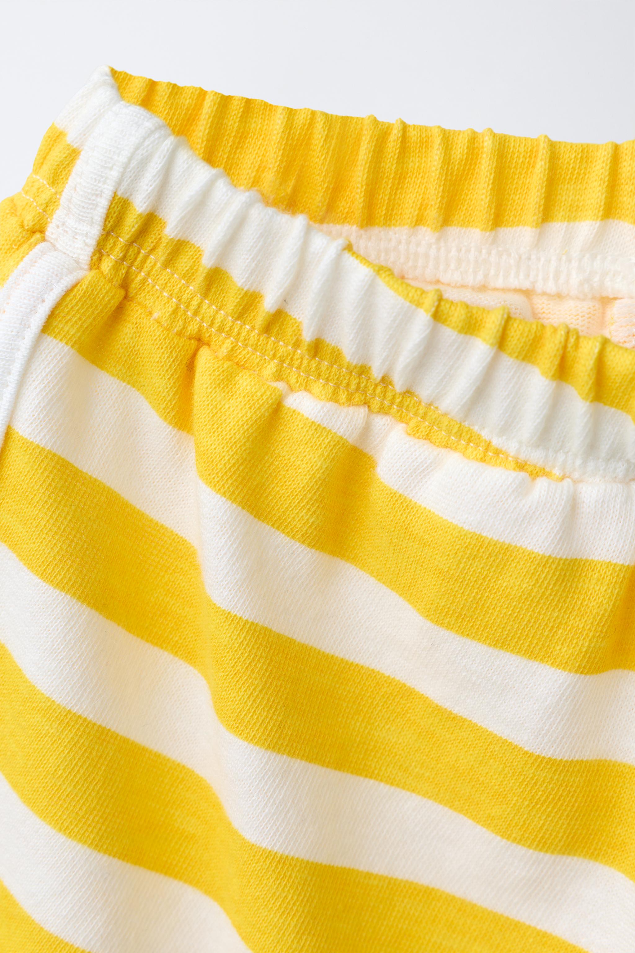 Детские шорты Zara STRIPED PRINT T-SHIRT AND BERMUDA SHORTS SET — фото 5