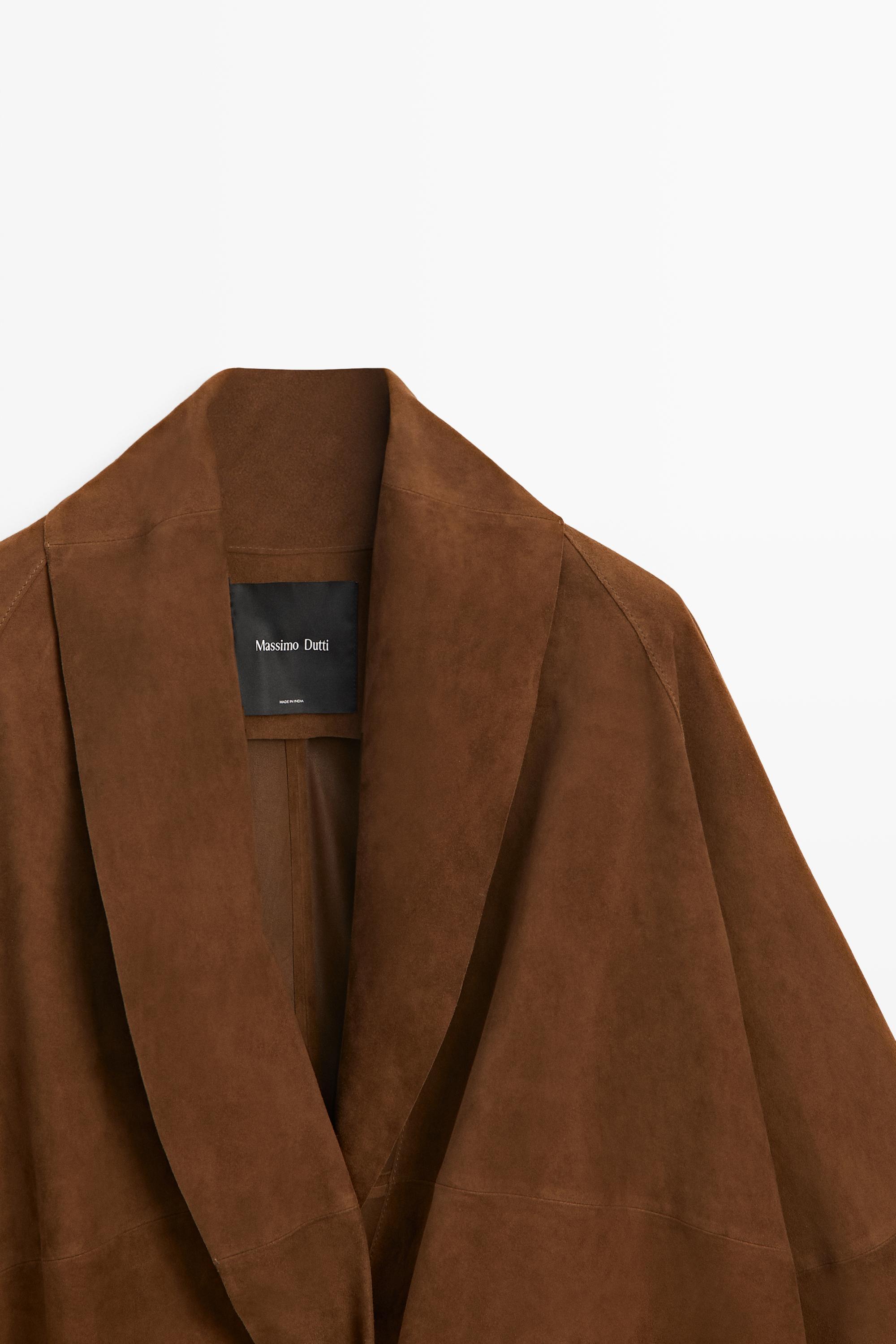 Kimono à nouer en cuir et daim