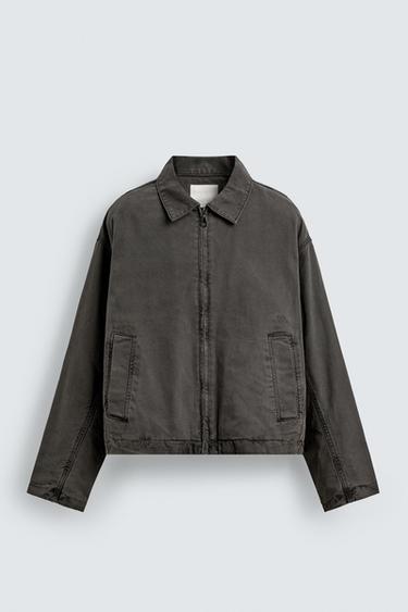 EMBROIDERED CROPPED FIT JACKET - Khaki by Zara - Image 6