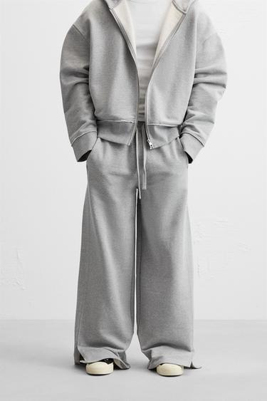JOGGER TROUSERS WITH RAW EDGES - Grey marl by Zara