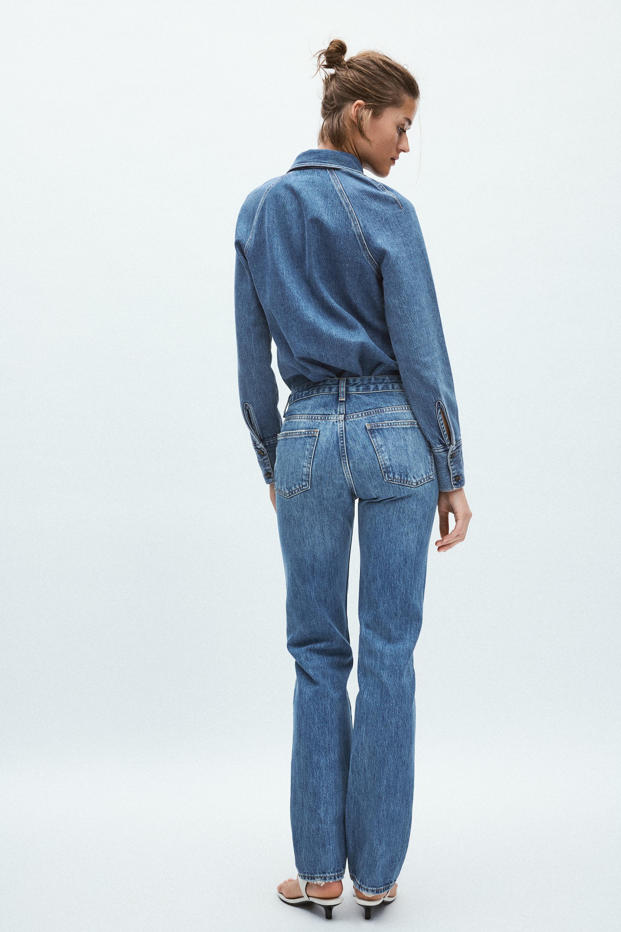ゆう plump denim/point denim High Waisted Mom Women's Jeans (plus Size) - Medium Wash