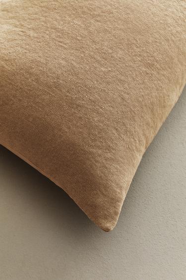WASHED LINEN CUSHION COVER — Brick 2
